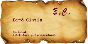 Biró Cintia névjegykártya